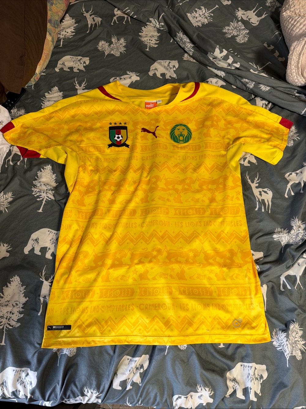 Vintage 2014 Puma Yellow Cameroon Football Away Jersey